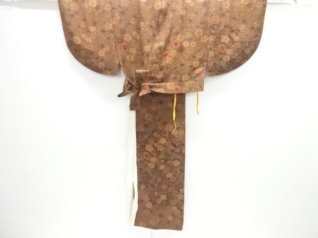 JAPANESE KIMONO / FLOWER PATTERN TWO-PIECE ATTACHED / LOWERED KOMON